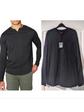 Good Man Brand | Victory V-Notch Long Sleeve Tee In Black